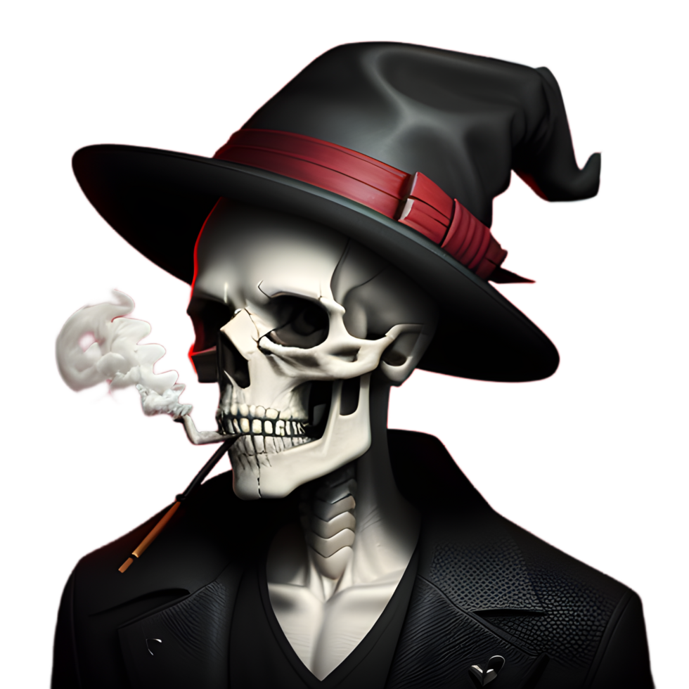 Cool skull on a transparent background By Ai Generator png
