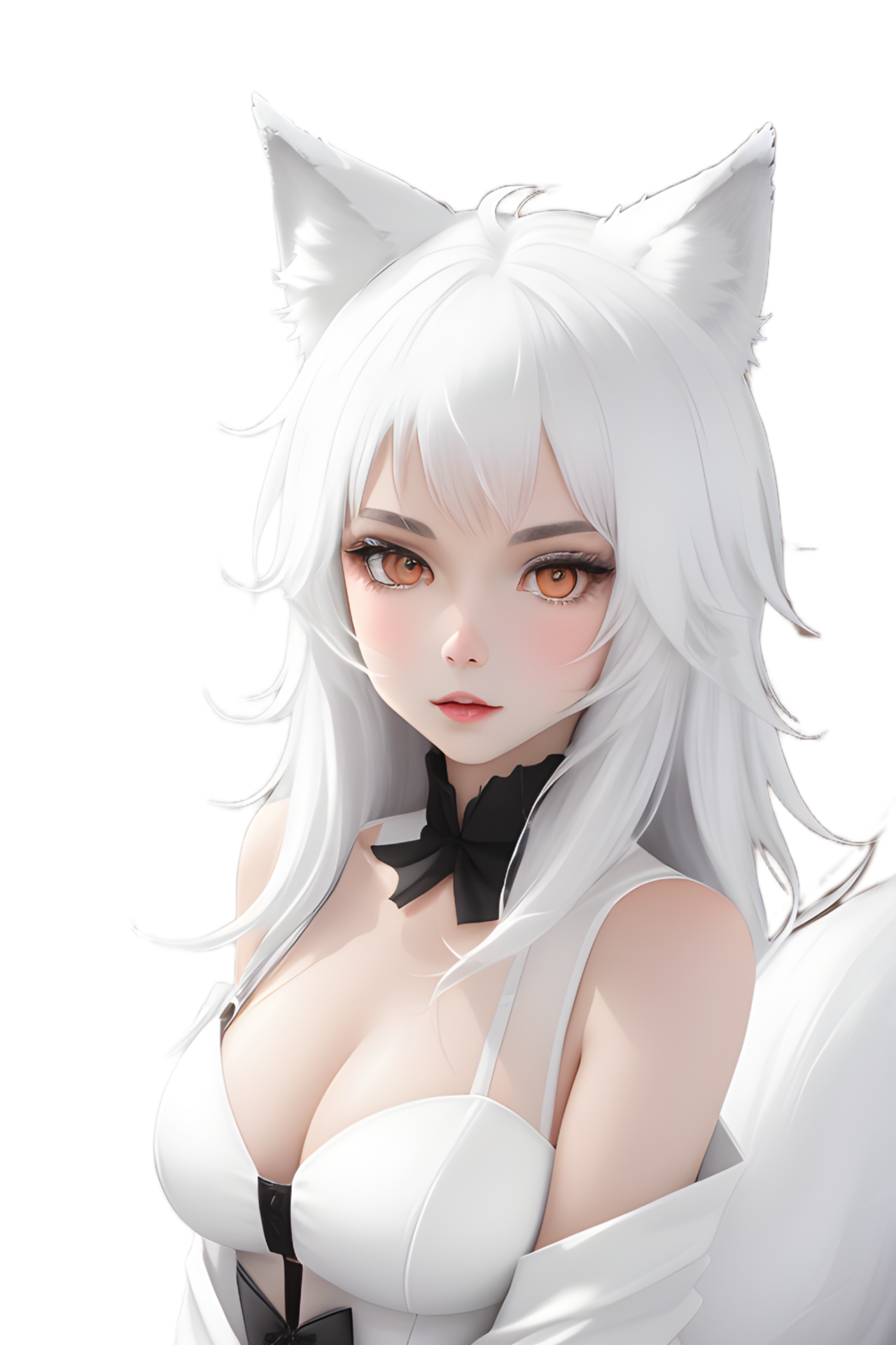 White Fox Demon on Transparent Background By Ai Generator 27392085 PNG