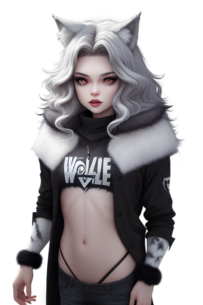 White Fox Demon on Transparent Background By Ai Generator png
