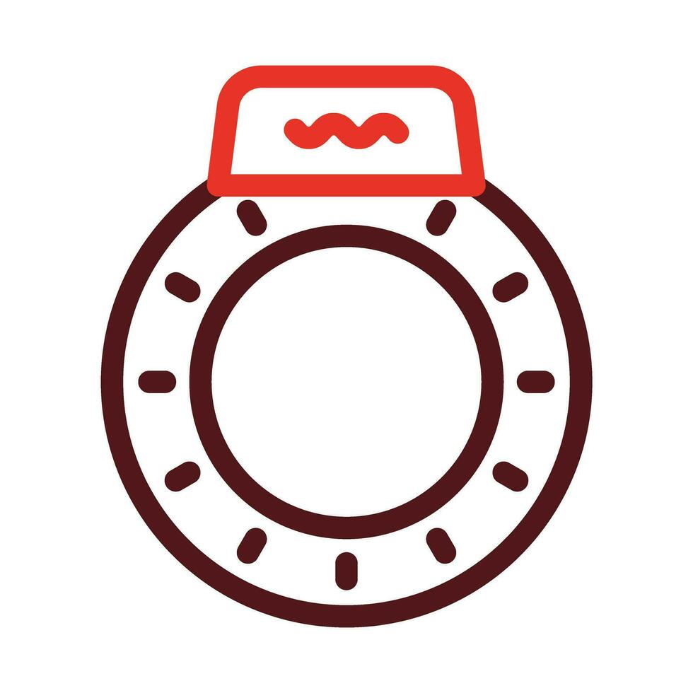 Mens Ring Thick Line Two Color Icons For Personal And Commercial Use. vector