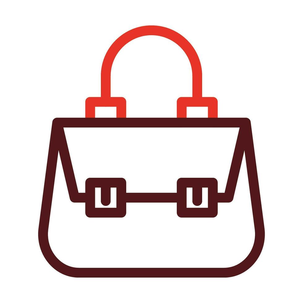 Shoulder Bag Thick Line Two Color Icons For Personal And Commercial Use. vector