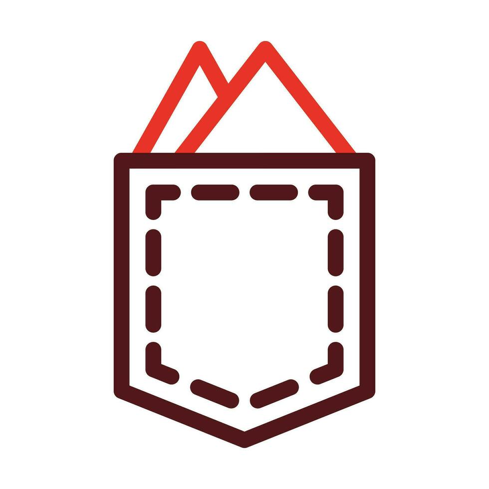 Pocket Square Thick Line Two Color Icons For Personal And Commercial Use. vector