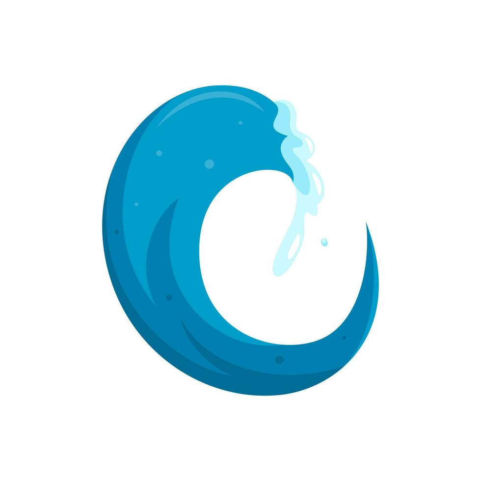 Surf waves logo. Tsinami storm wave isolated in white background. Vector illustration