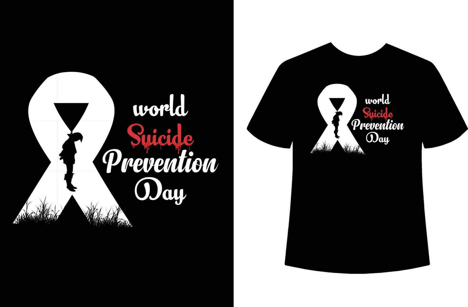 World suicide prevention day tshirt design vector