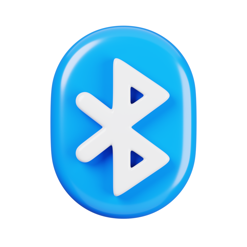 Bluetooth Symbol isoliert. Allgemeines ui Symbol einstellen Konzept. 3d machen Illustration png