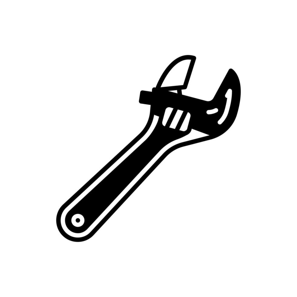 Adjustable Wrench icon in vector. Logotype vector