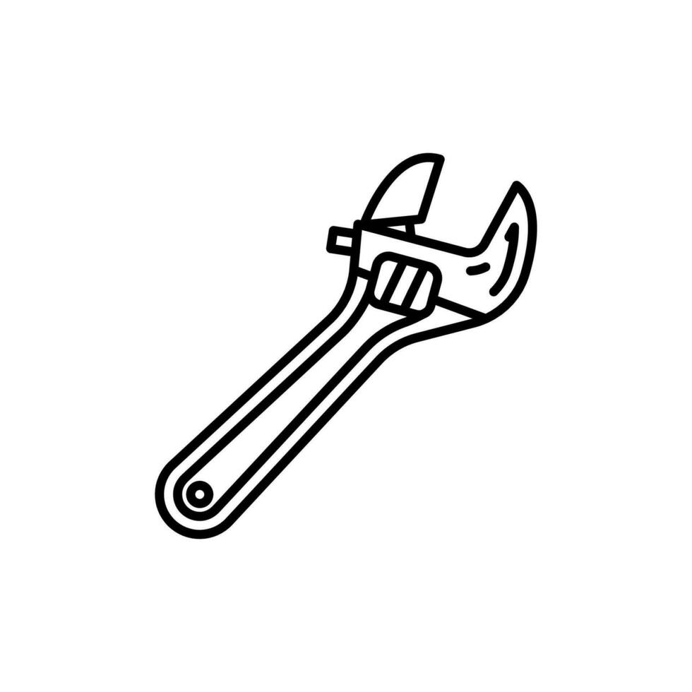 Adjustable Wrench icon in vector. Logotype vector