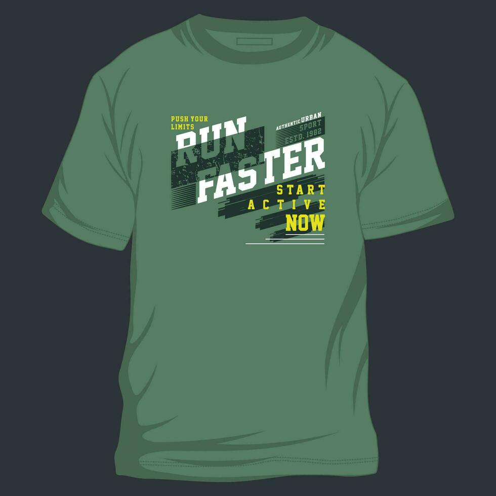run faster sporty lettering typography vector, abstract graphic, illustration, for print t shirt vector