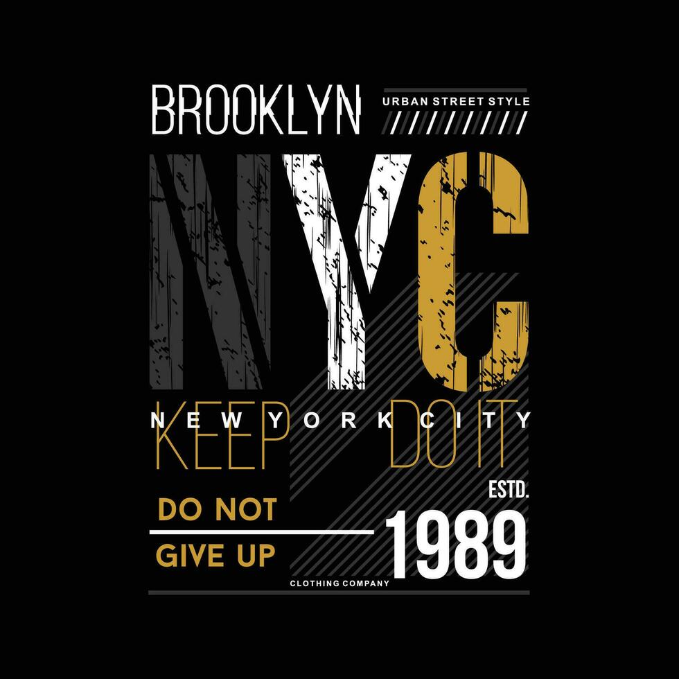 brooklyn text frame graphic design, typography vector illustration, modern style, for print t shirt
