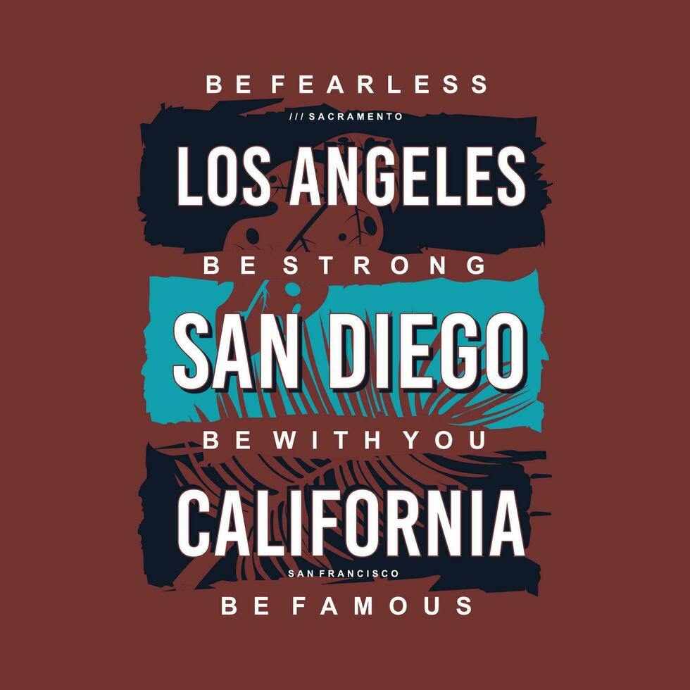 los angeles san diego california urban street, graphic design, typography vector illustration, modern style, for print t shirt