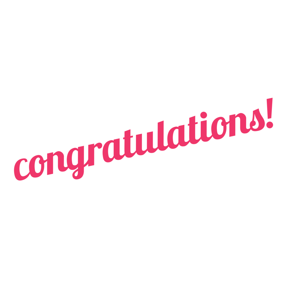 Congratulations Lettering Sticker on a Transparent Background png