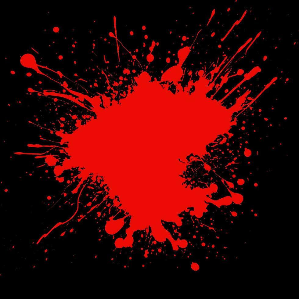detailed red blood splatter on a black background vector