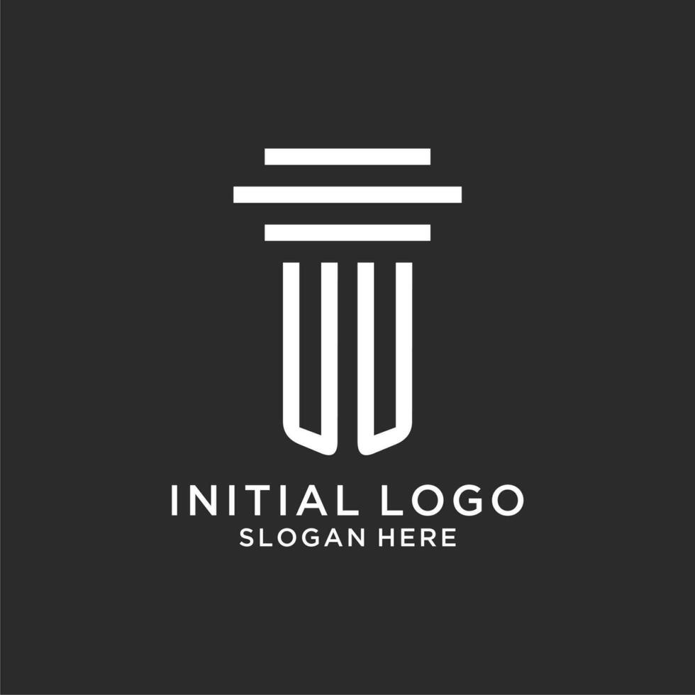 uu iniciales con sencillo pilar logo diseño, creativo legal firma logo vector