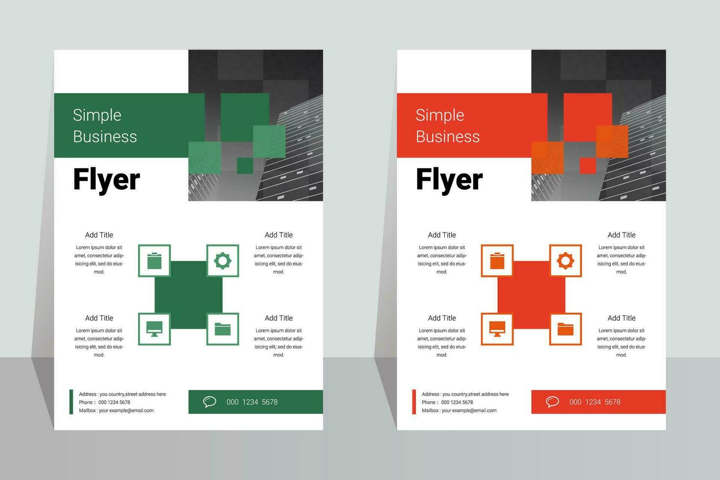 Modern marketing company A4 flyer template vector