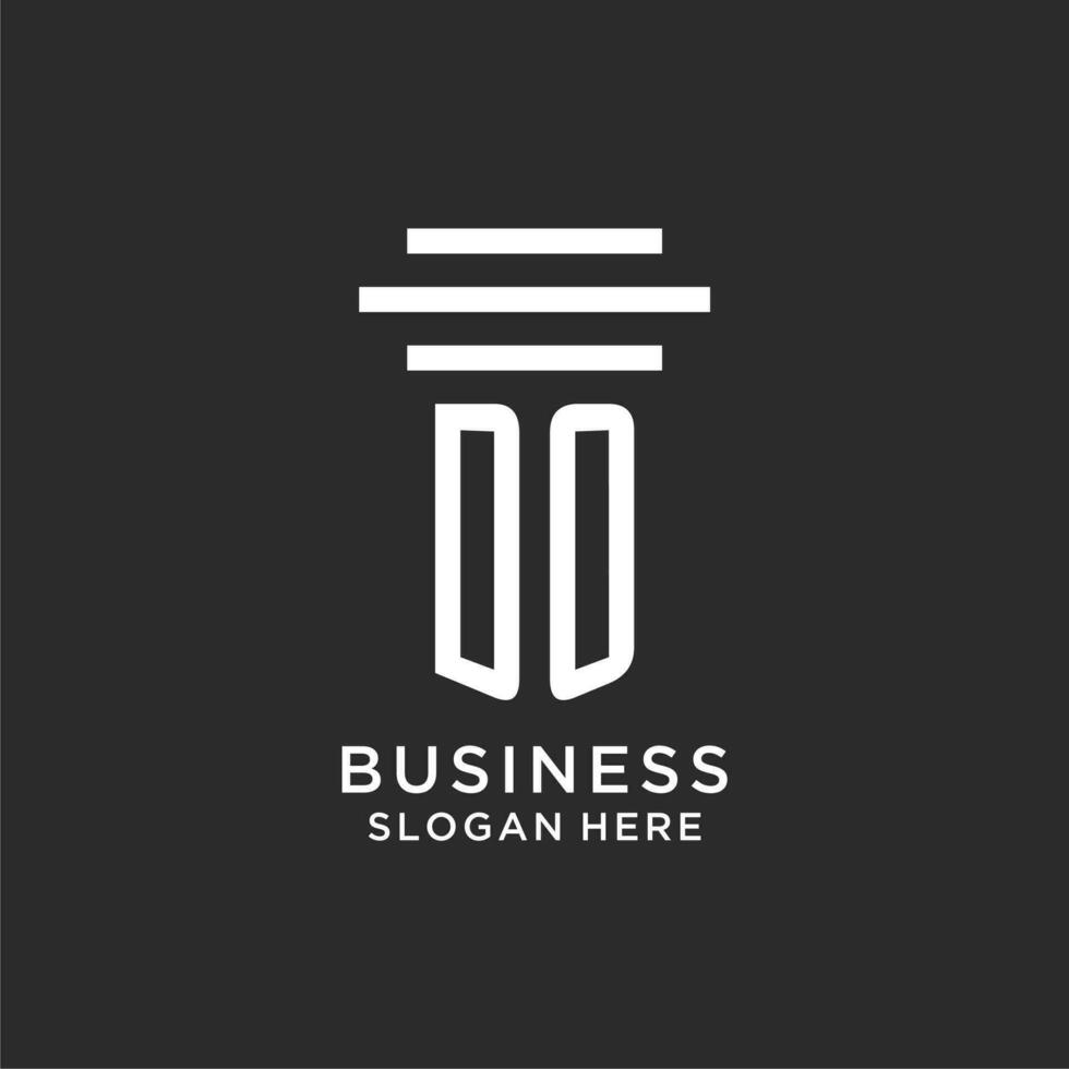 DO initials with simple pillar logo design, creative legal firm logo vector