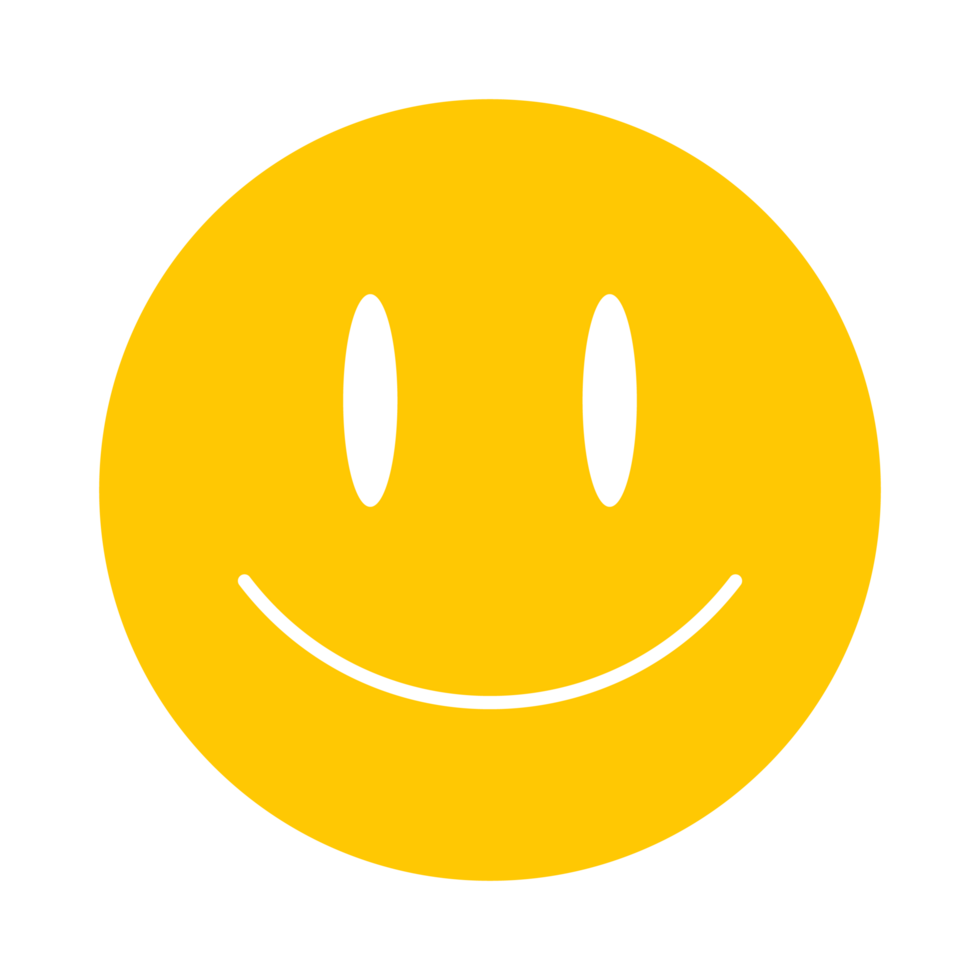 Happy Emoticon 50 Geometric Brutalist Shape Set Fill Style png