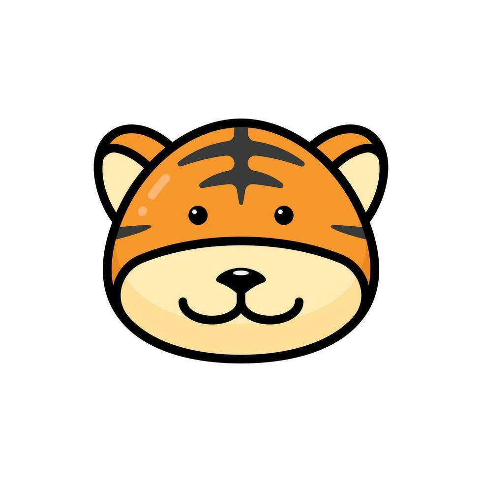 Simple Tiger lineal color icon. The icon can be used for websites, print templates, presentation templates, illustrations, etc vector