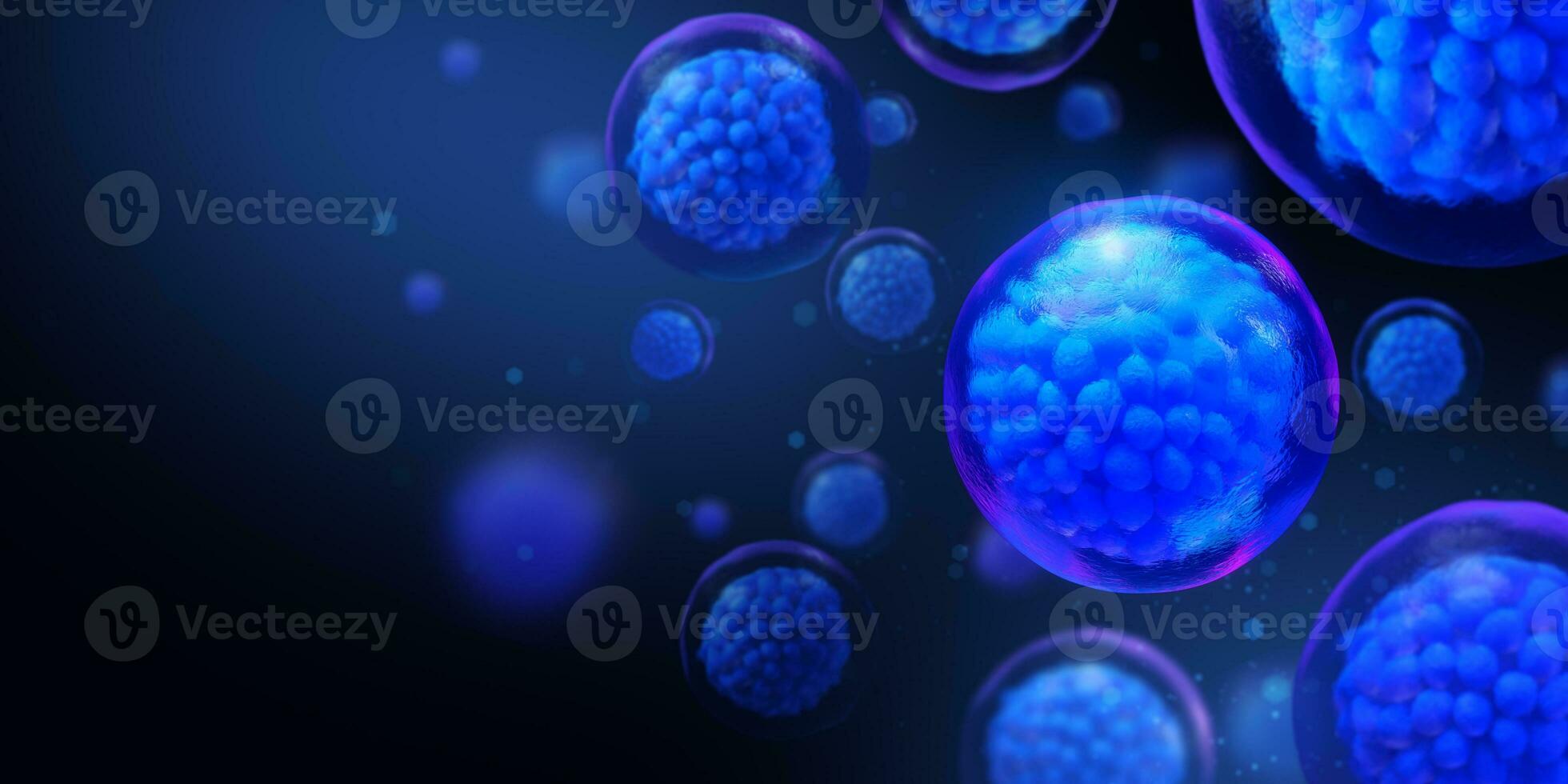 Embryonic stem cells background,  Biology science concept, 3D rendering. photo