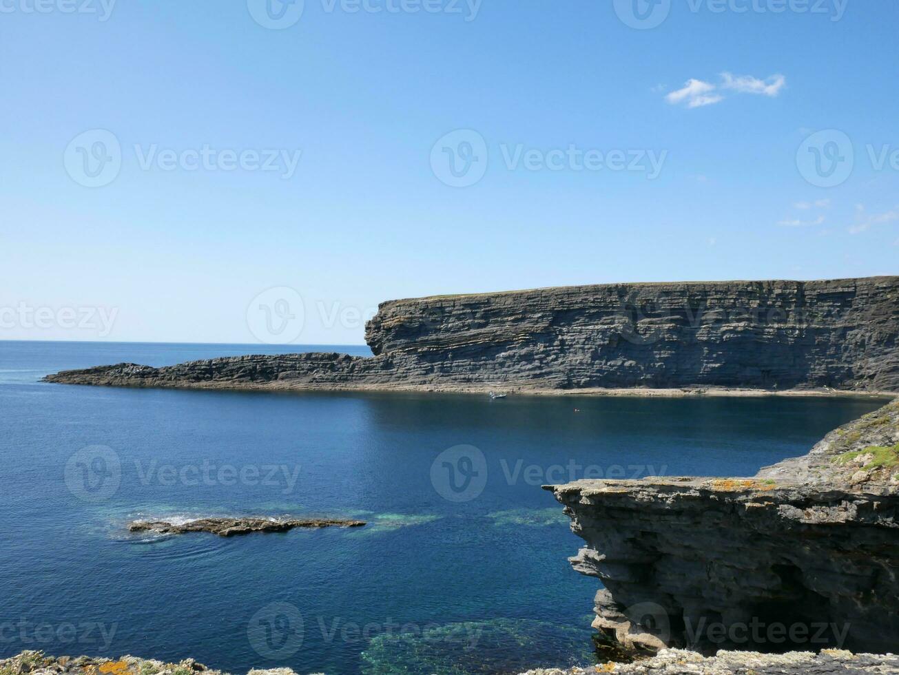 Cliffs and Atlantic ocean, rocks and laguna, beauty in nature. Summer vacation trip background photo