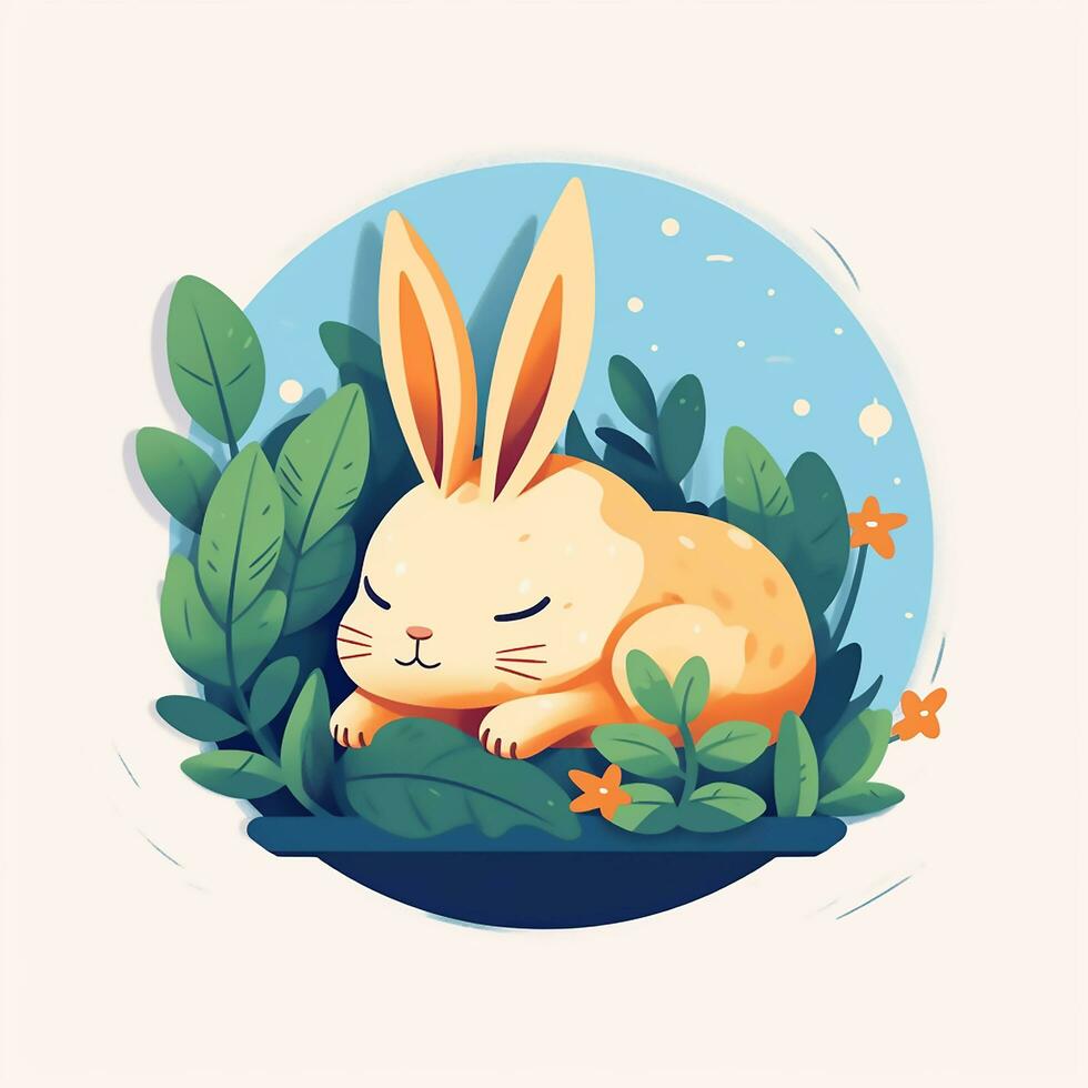 Cute cartoonish rabbit photo