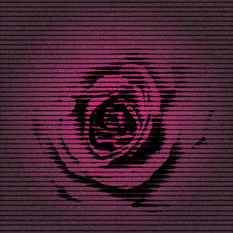 Rosa flor trama de semitonos pantalla transparente con riso impresión efecto vector ilustración en rosado y púrpura antecedentes tener blanco espacio. San Valentín día saludo tarjeta modelo.