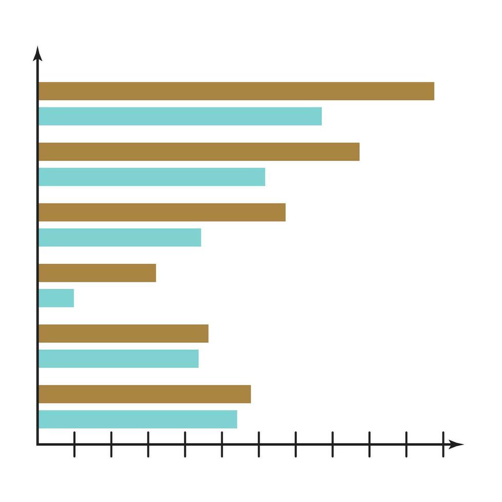 Horizontal chart vector. Element for statistic data illustration vector