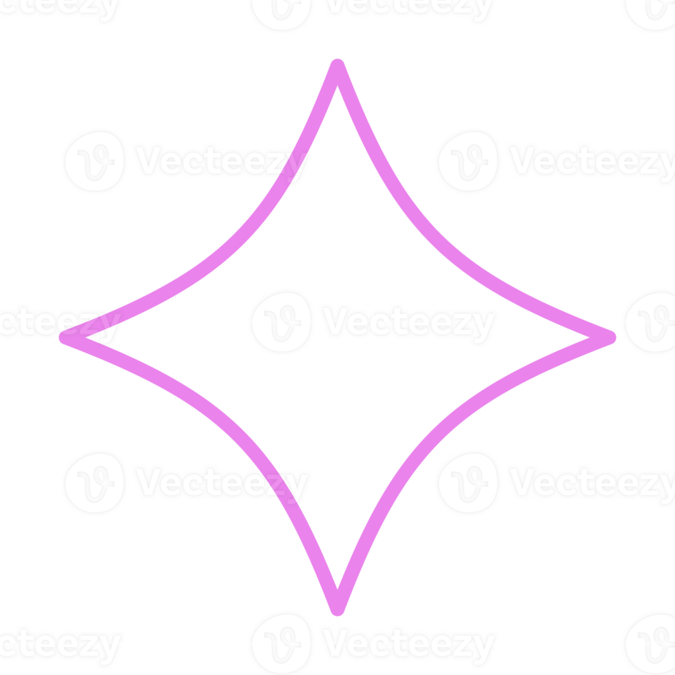 Star 50 Geometric Brutalist Shape Set Outline Style png
