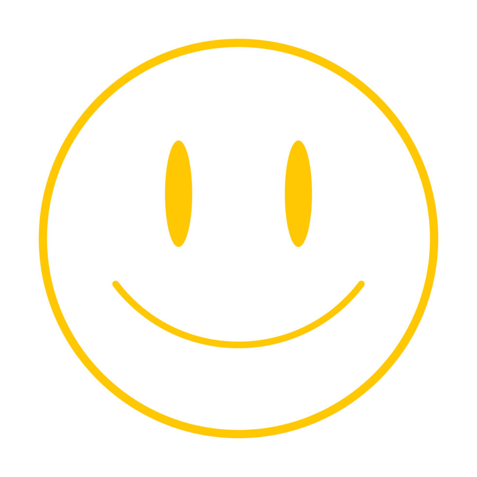 Happy Emoticon 50 Geometric Brutalist Shape Set Outline Style png