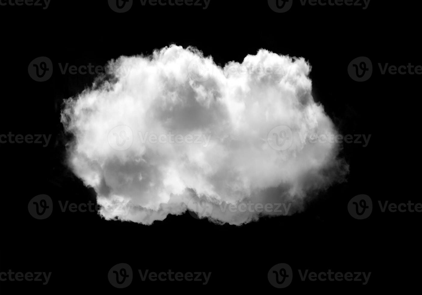 Single cloud isolated over black background photo