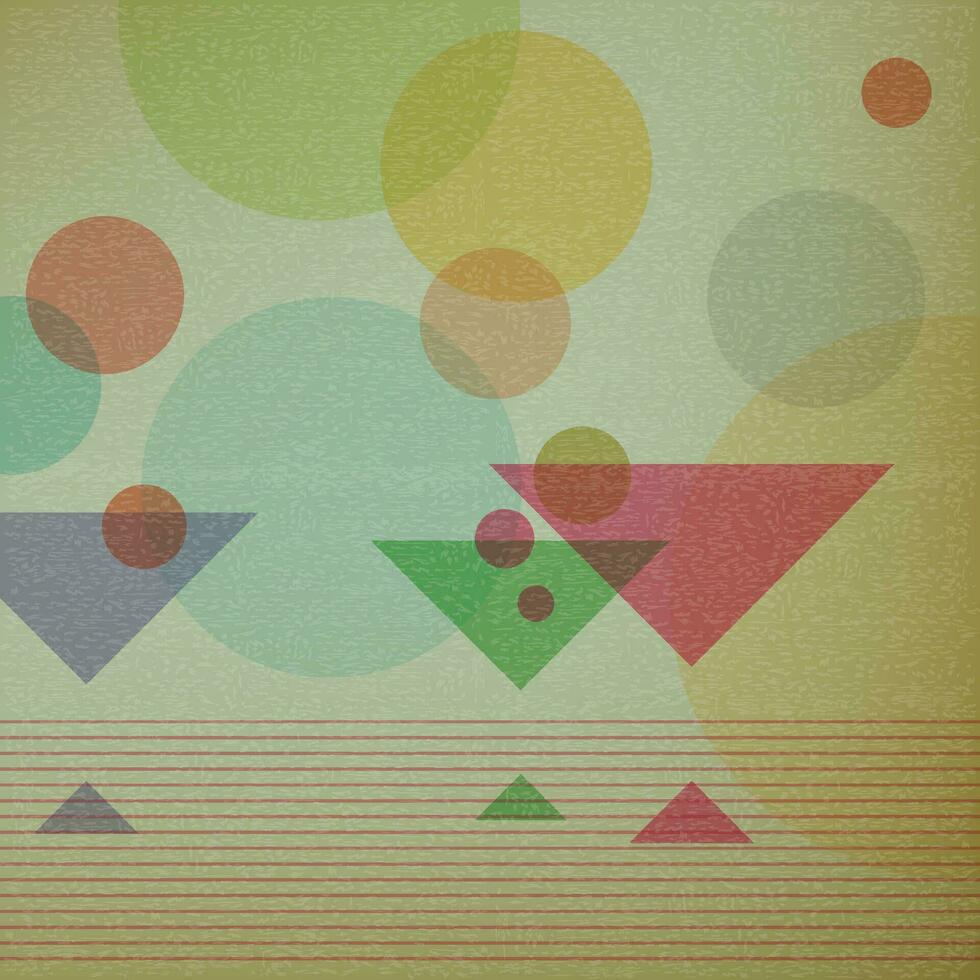 Abstract colorful geometric as a cocktail grass transparent with retro riso print effect vector illustration.