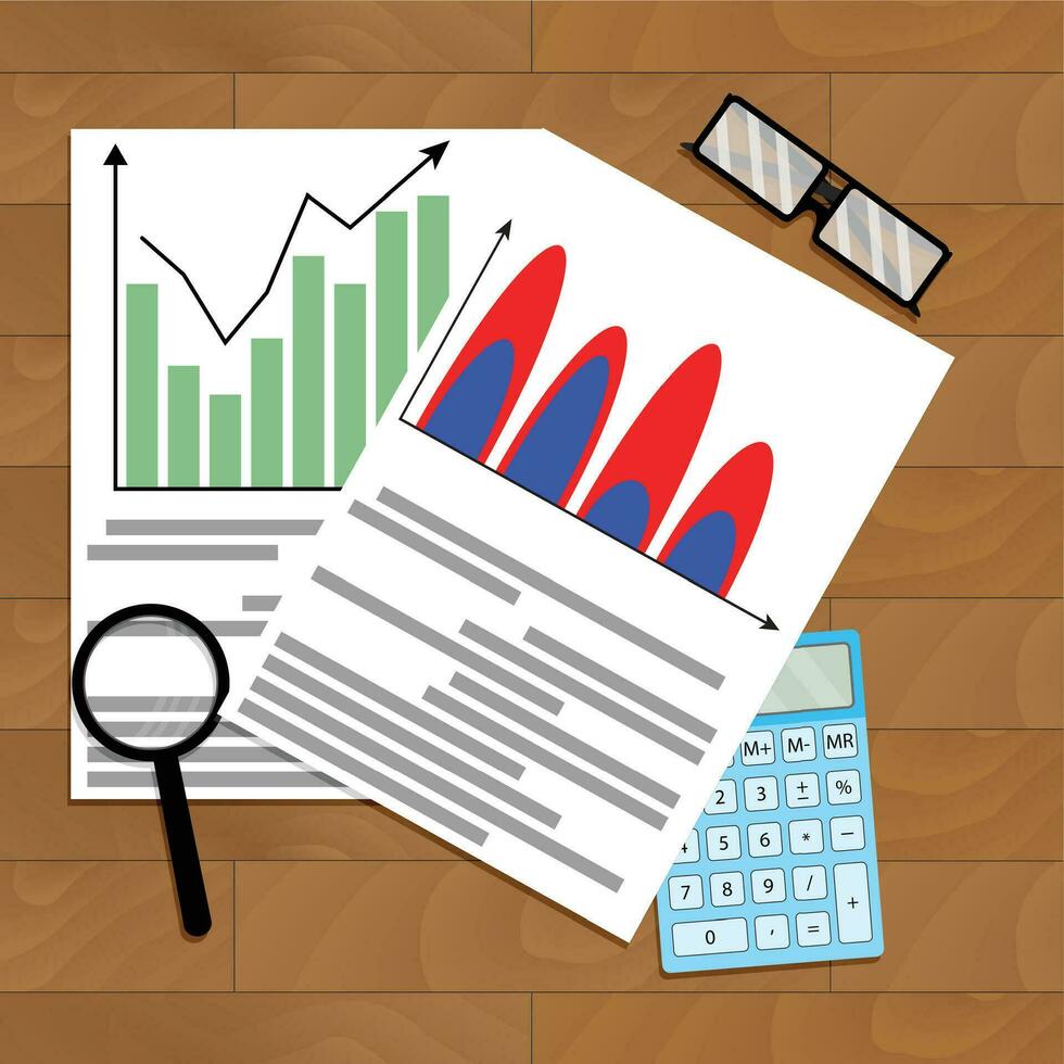 calcular negocio crecimiento pronóstico. vector pronóstico negocio análisis, ilustración de pronóstico Finanzas negocio plan