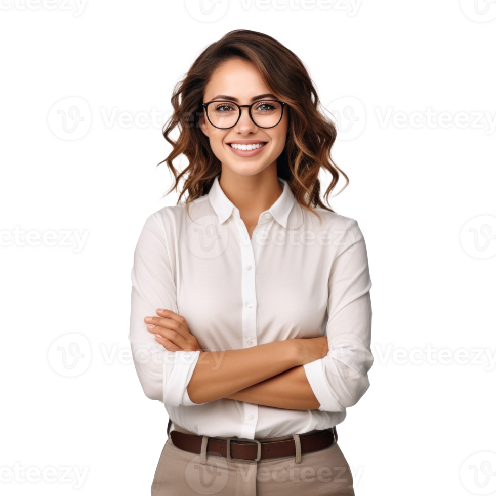 Teacher lady friendly smiling arms crossed. 27394933 PNG