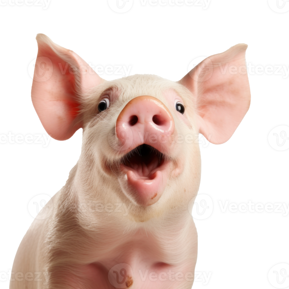 überrascht Schwein mit enorm Augen. png