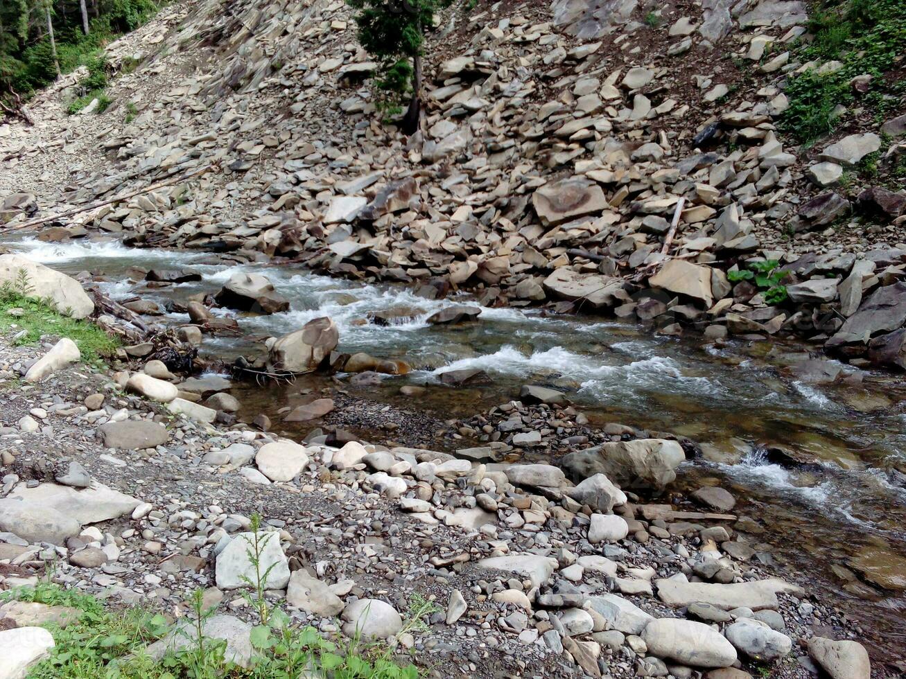 Mountain river stream photo