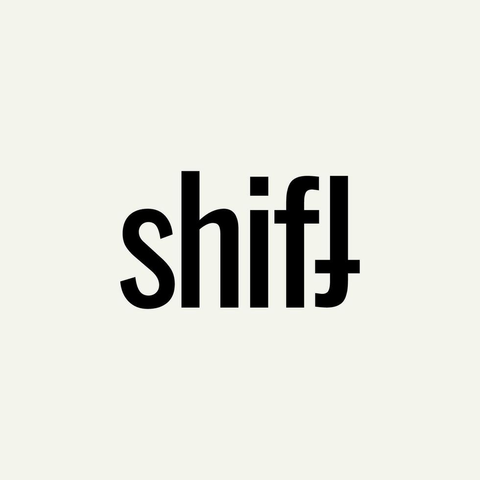Vector shift text logo design