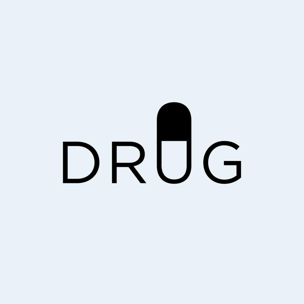 Vector drug text logo design