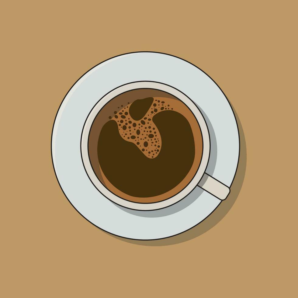 Foamy coffee in a cup vector