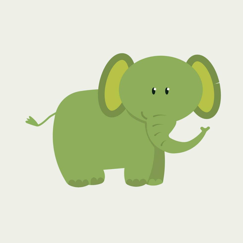 Vector elephant cartoon character on white background