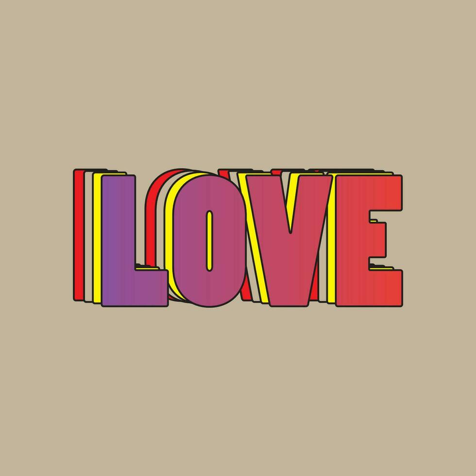 Vector love text design