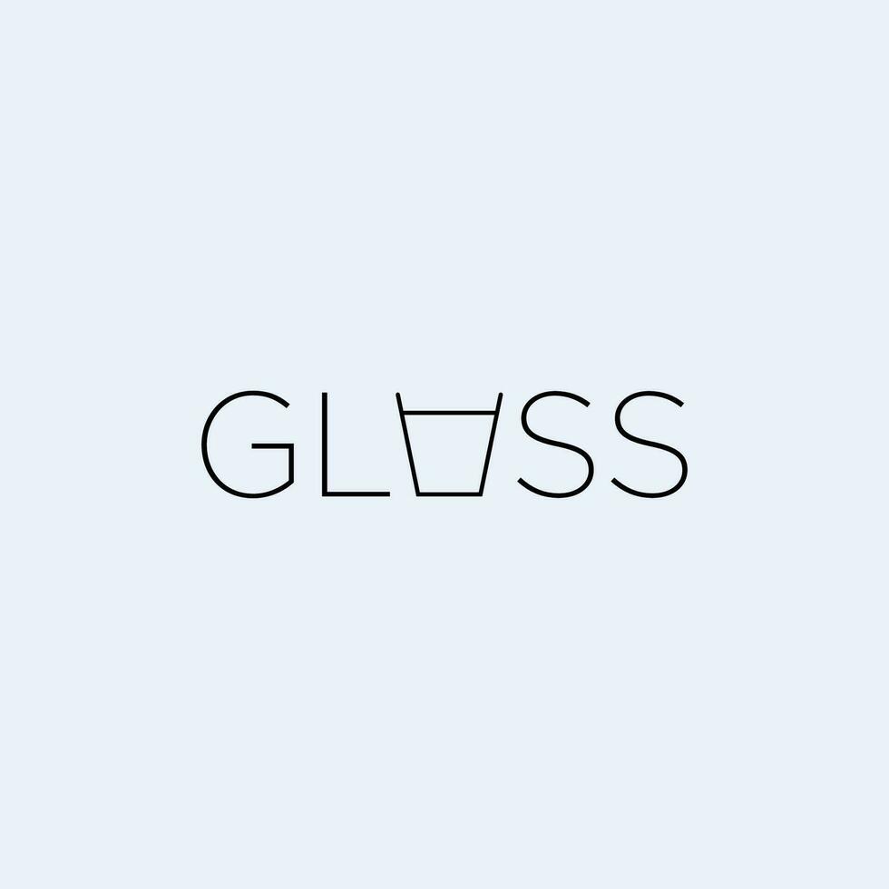 Vector glass text logo design