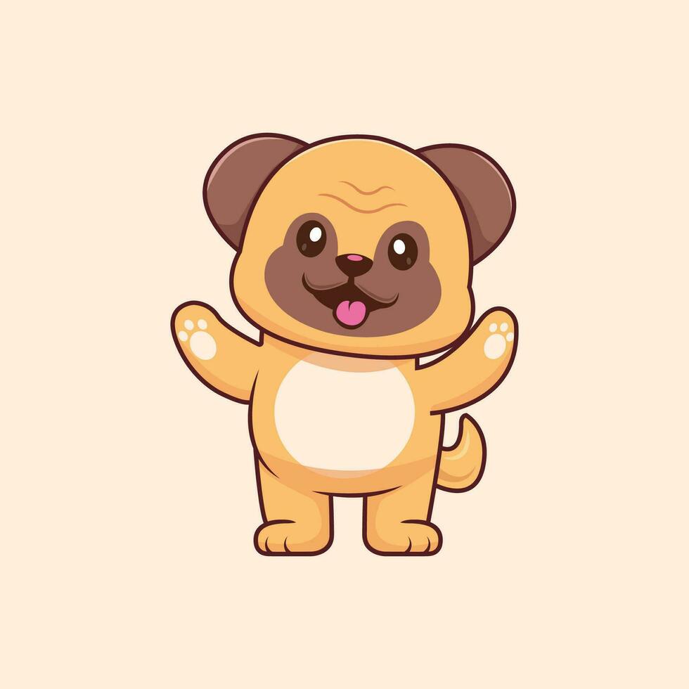 Cute dog waiting with open arms vector