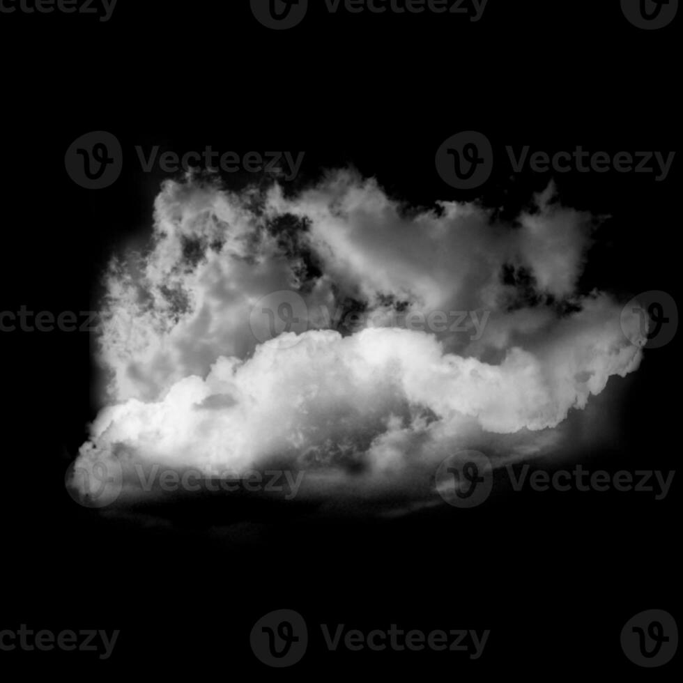 White cloud isolated over black background photo