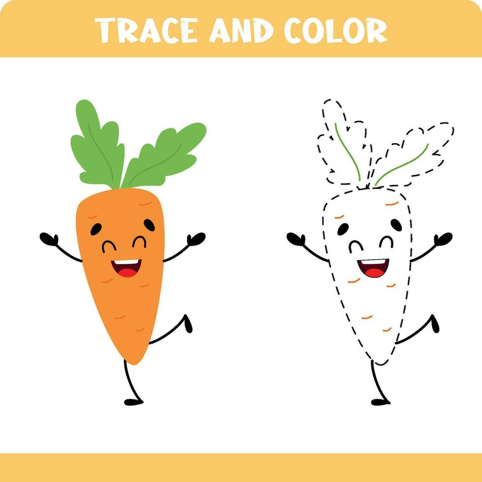 Trace and color carrot vector