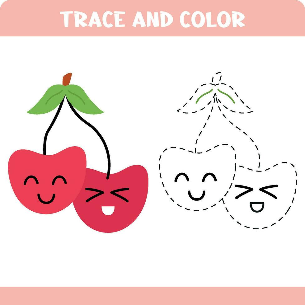 Trace and color cherry vector