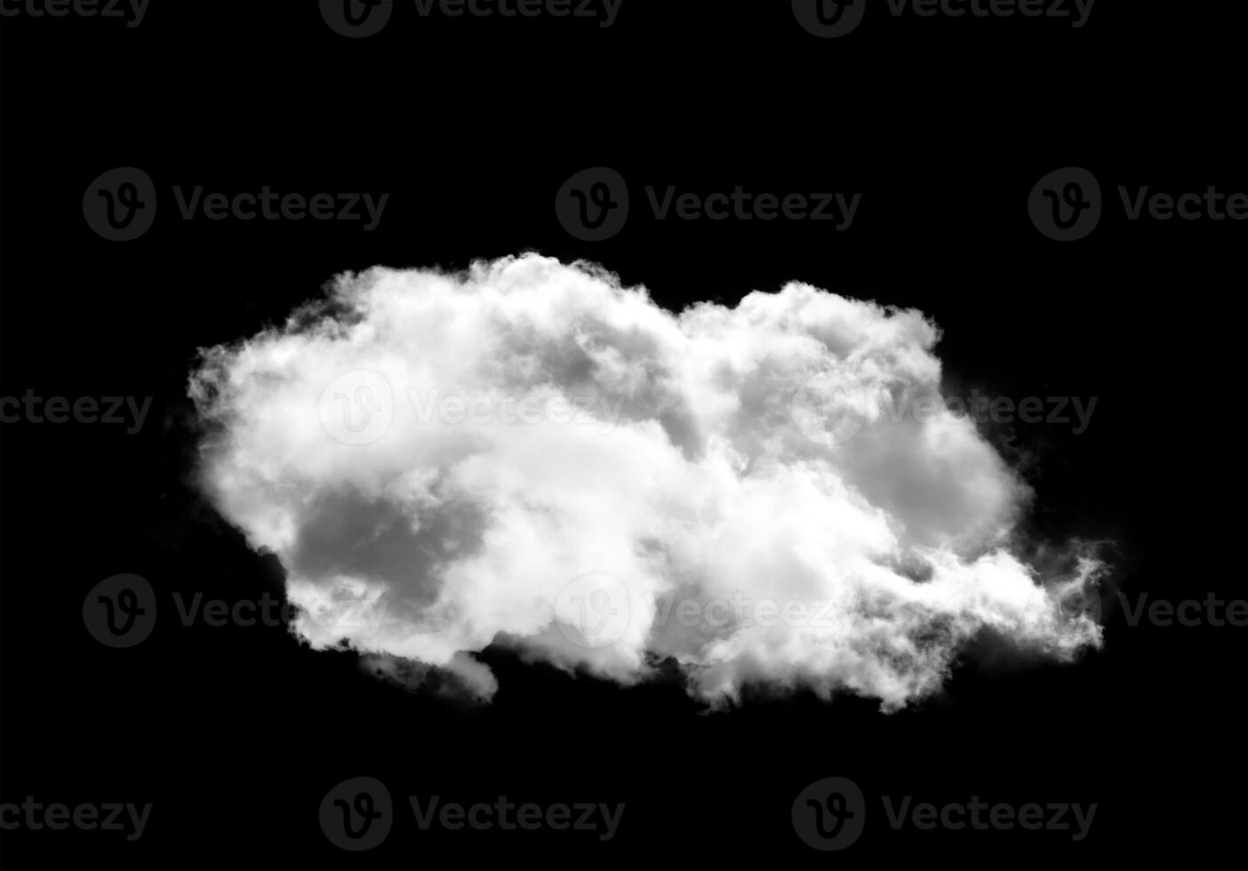 Single cloud isolated over black background photo