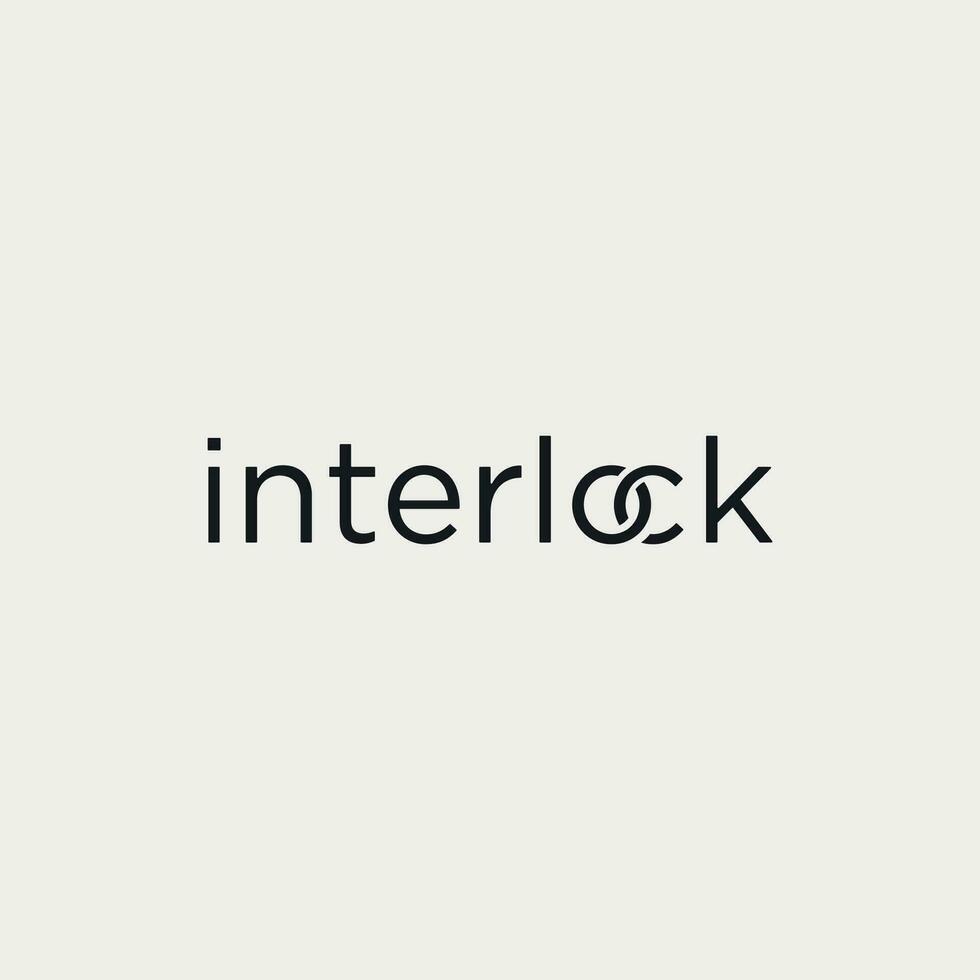 Vector interlock text logo design