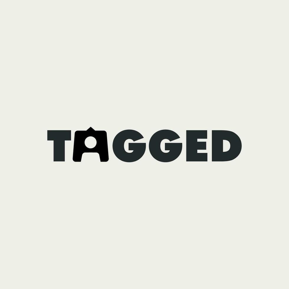 Vector tagged minimal text logo design