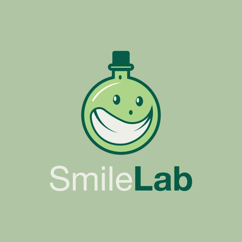 vector sonrisa laboratorio mínimo texto logo diseño