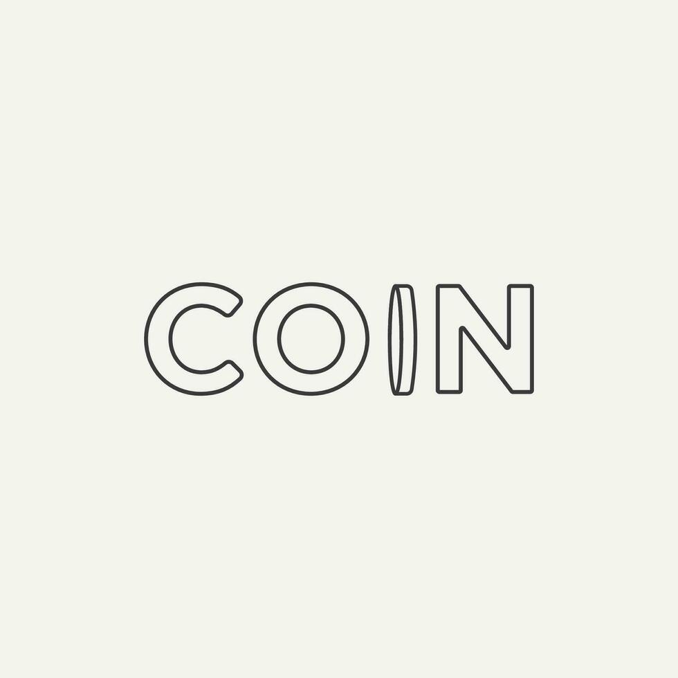 Vector coin minimal text logo design