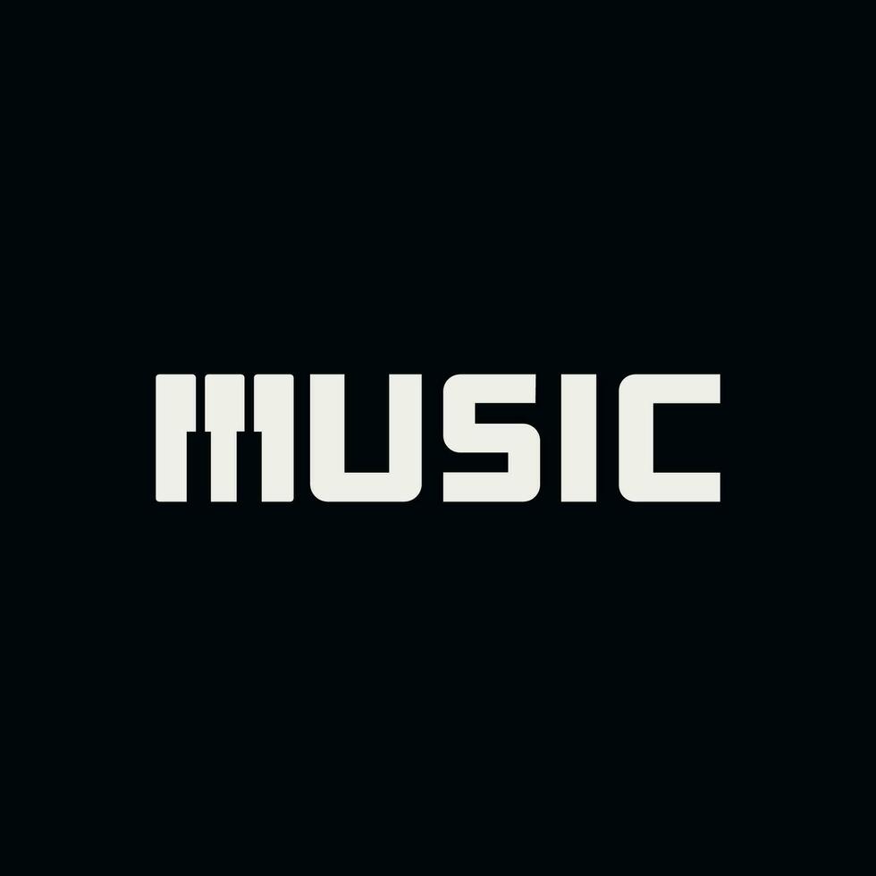 Vector music minimal text logo design